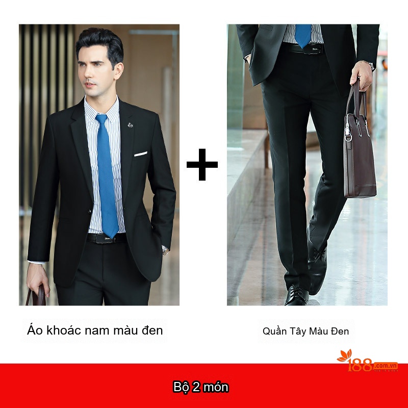 Bộ Vest Công Sở Dài Tay Phong Cách Hàn Quốc Màu Đen, Xanh Dương, Đỏ