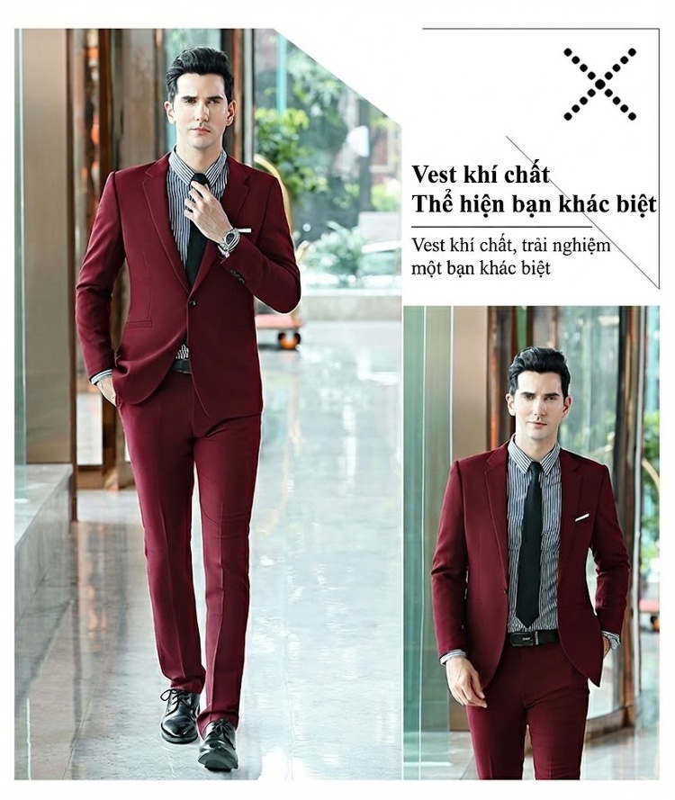 Bộ Vest Công Sở Dài Tay Phong Cách Hàn Quốc Màu Đen, Xanh Dương, Đỏ chi tiết 18