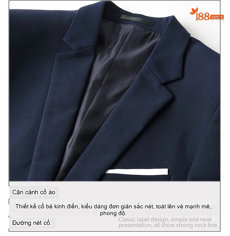 Bộ Vest Công Sở Dài Tay Phong Cách Hàn Quốc Màu Đen, Xanh Dương, Đỏ chi tiết 21