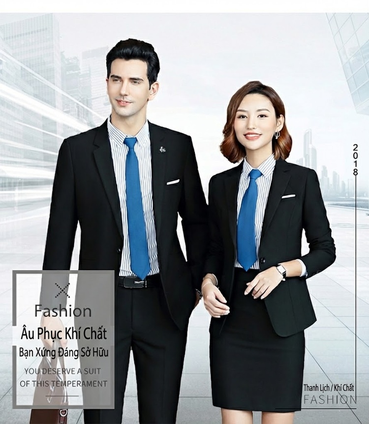 Bộ Vest Công Sở Dài Tay Phong Cách Hàn Quốc Màu Đen, Xanh Dương, Đỏ chi tiết 4