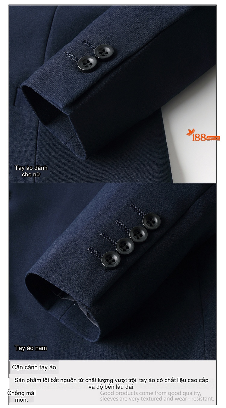 Bộ Vest Công Sở Dài Tay Phong Cách Hàn Quốc Màu Đen, Xanh Dương, Đỏ chi tiết 22