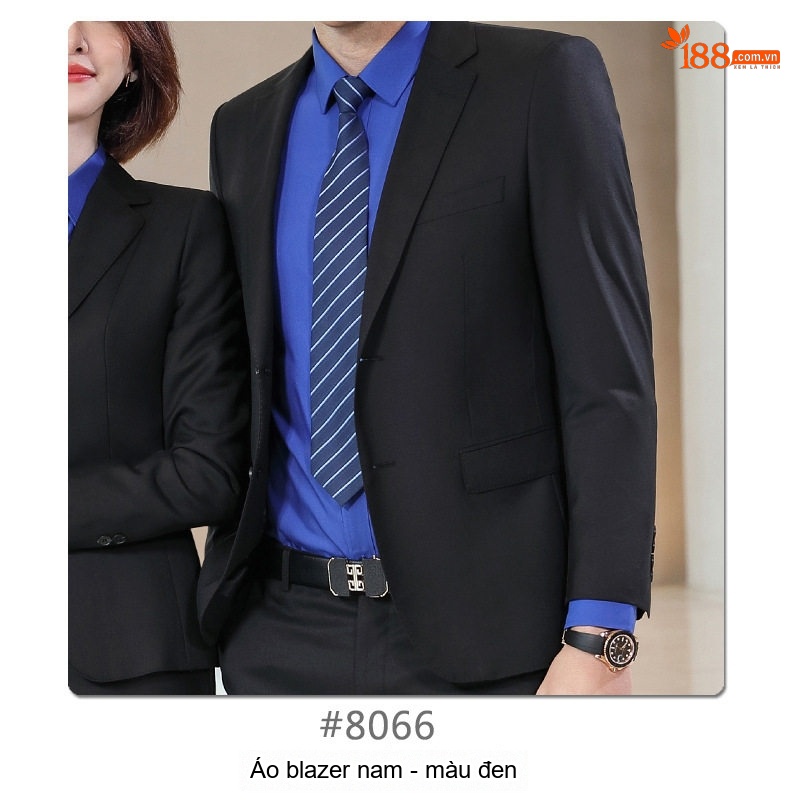 Bộ Vest Công Sở Nam Nữ Dáng Ôm Len Lông Cừu 70 Hai Nút Màu Đen, Xám