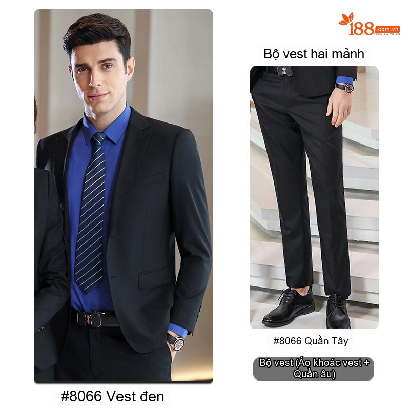 Bộ Vest Công Sở Nam Nữ Dáng Ôm Len Lông Cừu 70 Hai Nút Màu Đen, Xám