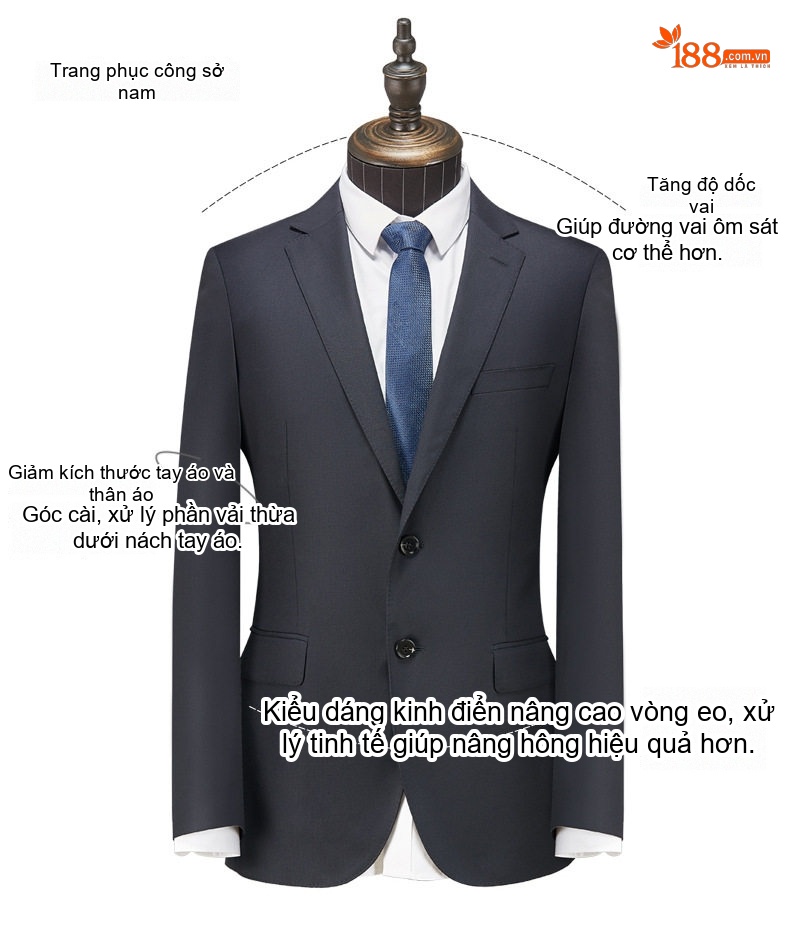 Bộ Vest Công Sở Nam Nữ Dáng Ôm Len Lông Cừu 70 Hai Nút Màu Đen, Xám chi tiết 4