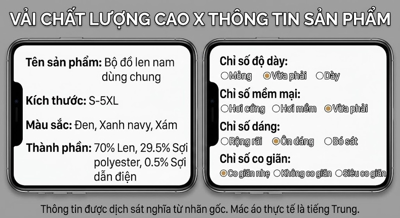 Bộ Vest Công Sở Nam Nữ Dáng Ôm Len Lông Cừu 70 Hai Nút Màu Đen, Xám chi tiết 8