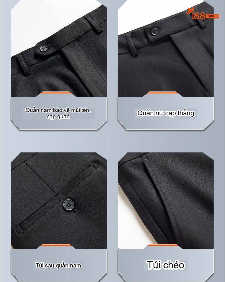 Bộ Vest Công Sở Nam Nữ Màu Xanh Than chi tiết 28