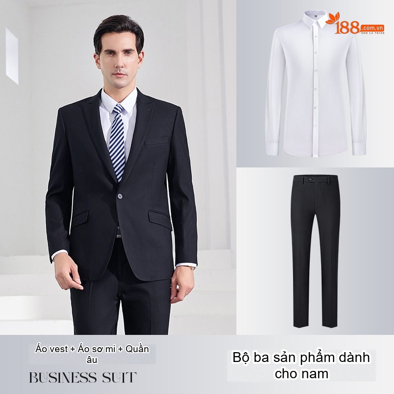 Bộ Vest Công Sở Nam Nữ Màu Xanh Than