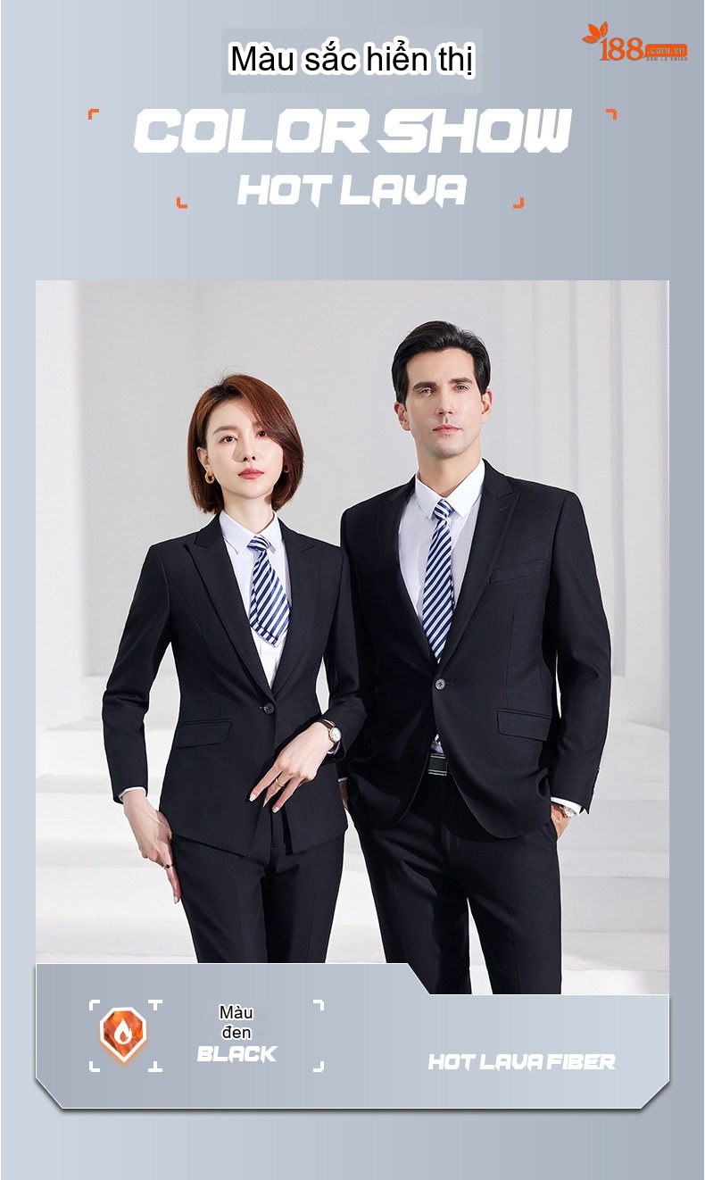 Bộ Vest Công Sở Nam Nữ Màu Xanh Than chi tiết 8
