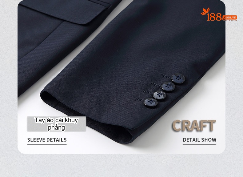 Bộ Vest Công Sở Nam Nữ Quần Dài Tay Dài Màu Đen, Xanh Navy chi tiết 22