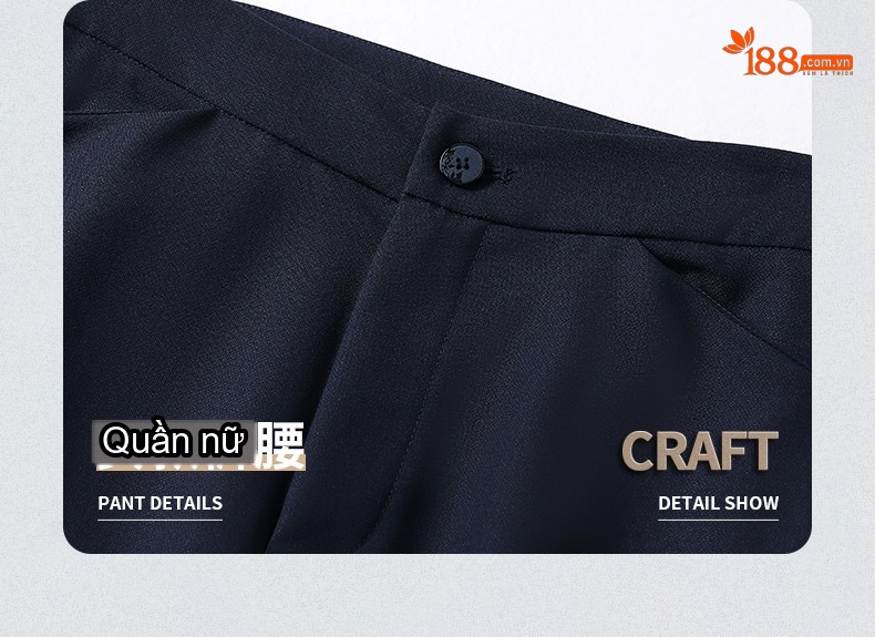 Bộ Vest Công Sở Nam Nữ Quần Dài Tay Dài Màu Đen, Xanh Navy chi tiết 24
