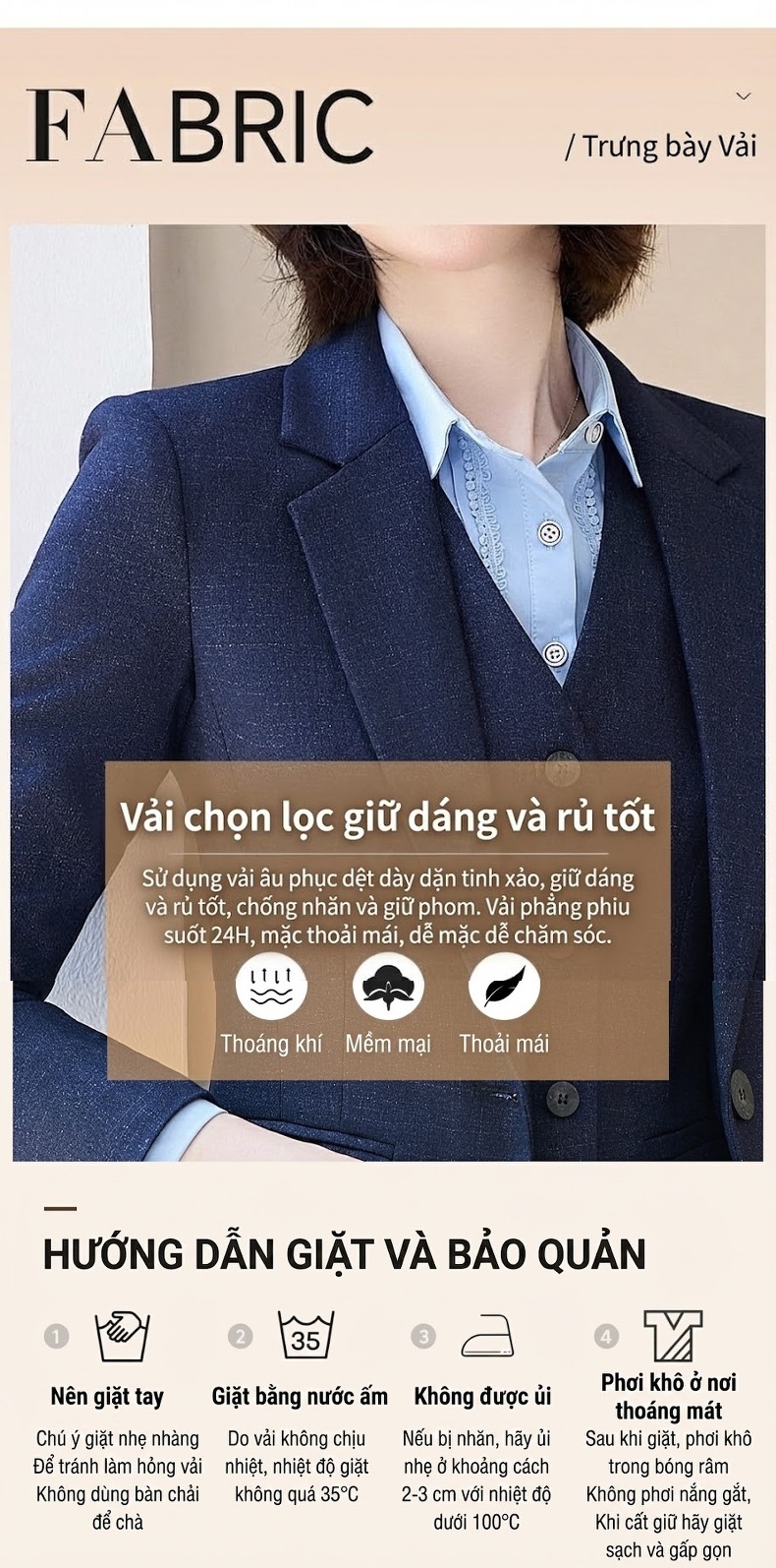 Bộ Vest Công Sở Nữ Dáng Ôm Tay Dài Màu Đen chi tiết 8