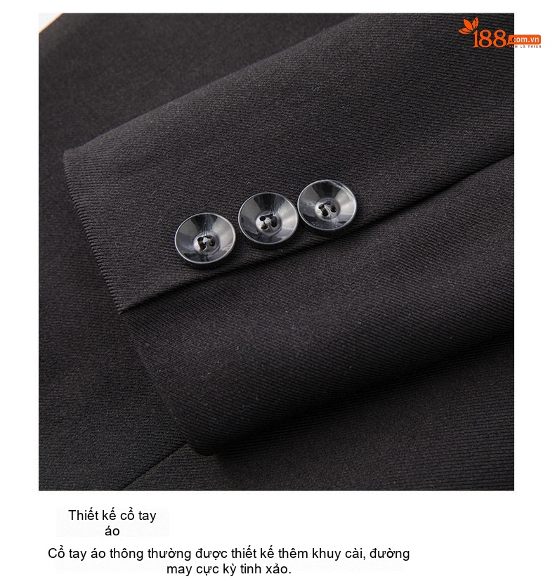 Bộ Vest Công Sở Nữ Tay Dài Phong Cách Hàn Quốc Màu Đen, Xám Xanh, Tím chi tiết 8