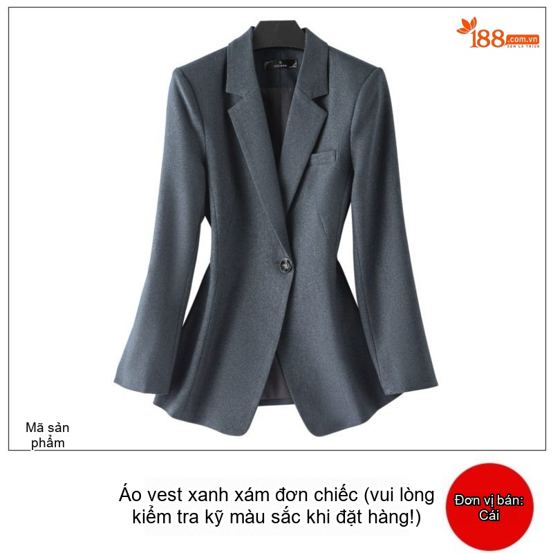Bộ Vest Công Sở Nữ Tay Dài Phong Cách Hàn Quốc Màu Đen, Xám Xanh, Tím