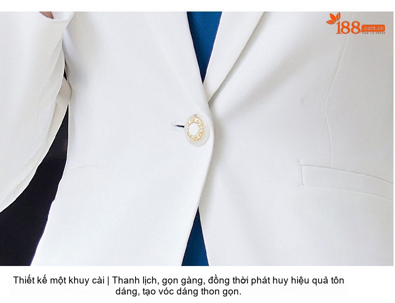 Bộ Vest Công Sở Nữ Tay Dài Thu Đông 2023, Áo Blazer, Váy Liền Thân, Phong Cách OL Thanh Lịch Màu Trắng, Xanh Dương chi tiết 21