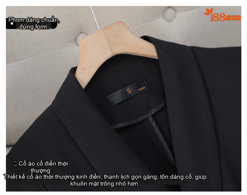Bộ Vest Công Sở Nữ Tay Ngắn Mỏng Dáng Ôm Màu Đen, Xám chi tiết 8