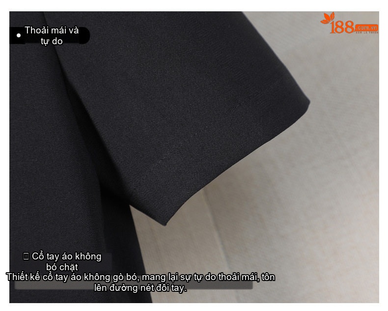 Bộ Vest Công Sở Nữ Tay Ngắn Mỏng Dáng Ôm Màu Đen, Xám chi tiết 9