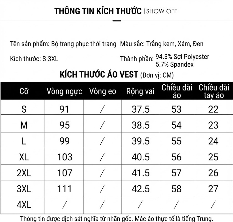 Bộ Vest Công Sở Nữ Tay Ngắn Phong Cách Thanh Lịch Màu Trắng, Đen, Xám chi tiết 8