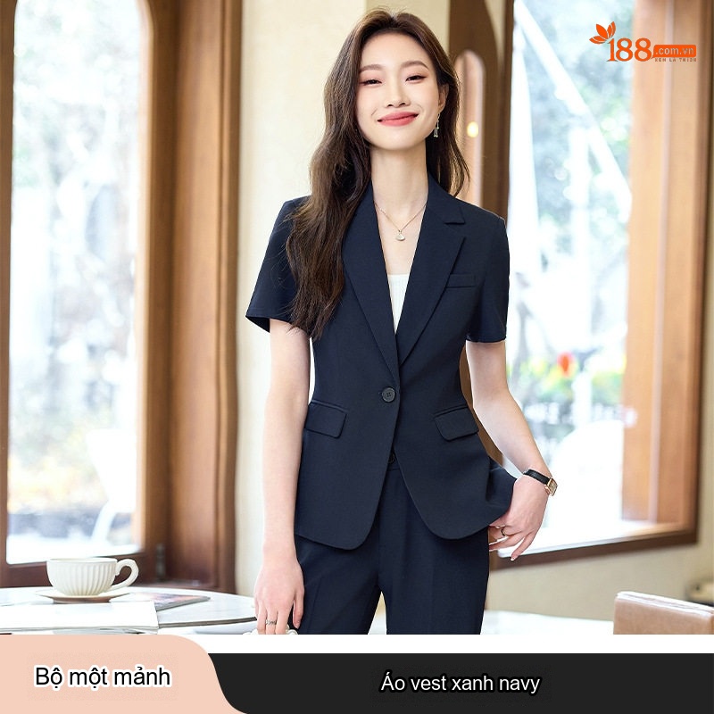 Bộ Vest Công Sở Nữ Tay Ngắn Quần/Chân Váy Màu Xám, Đen