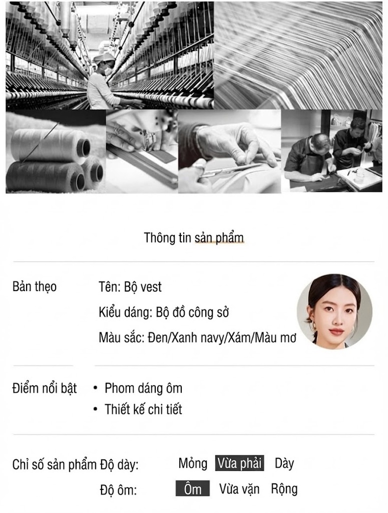 Bộ Vest Công Sở Nữ Tay Ngắn Quần/Chân Váy Màu Xám, Xanh Navy, Trắng chi tiết 5