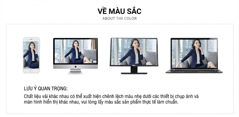 Bộ Vest Công Sở Nữ Tay Ngắn Thanh Lịch Màu Xanh Lam, Xám chi tiết 13