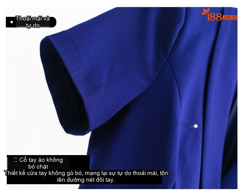 Bộ Vest Công Sở Nữ Tay Ngắn Thiết Kế Thời Trang Màu Đen, Xanh Navy chi tiết 9