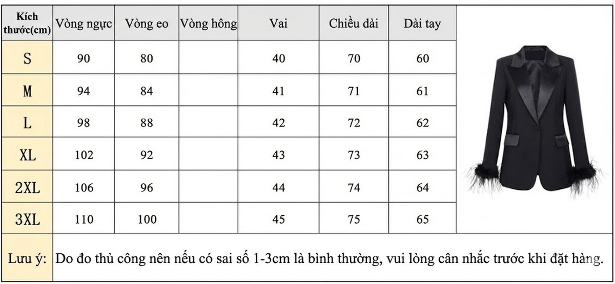 Bộ Vest Nữ Áo Blazer Quần Dài Cổ Satin Đính Lông Đà Điểu Phong Cách Thời Trang Công Sở Màu Đen, Trắng chi tiết 1