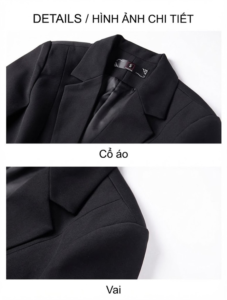 Bộ Vest Nữ Công Sở Thanh Lịch Màu Đen, Đỏ, Trắng Ngà chi tiết 25