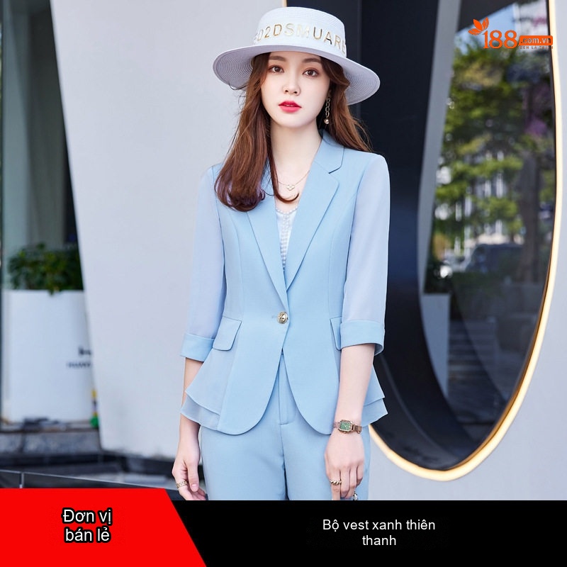 Bộ Vest Nữ Tay Lỡ Mỏng Nhẹ Phong Cách Thanh Lịch Màu Trắng, Xanh, Đen...