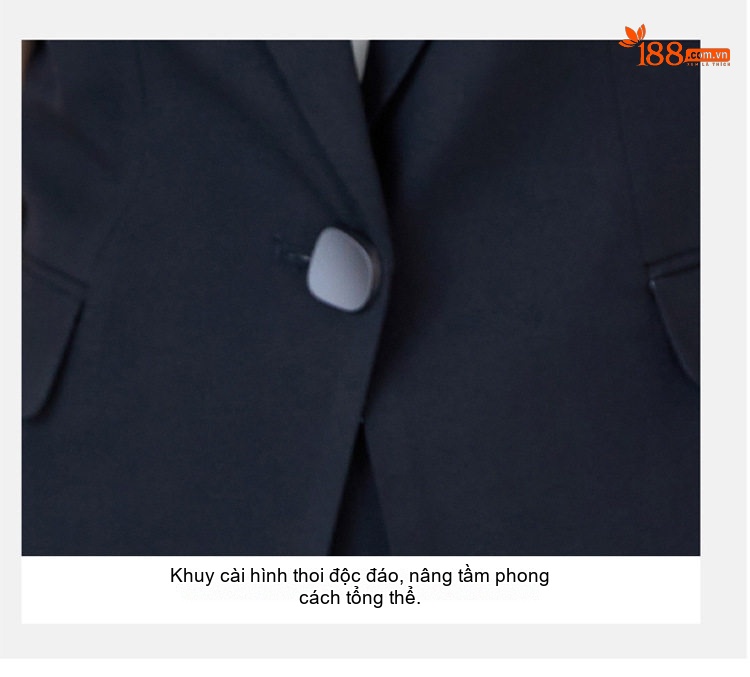 Bộ Vest Nữ Tay Ngắn Áo Blazer Quần/Chân Váy Công Sở Màu Đen, Trắng Ngà chi tiết 13