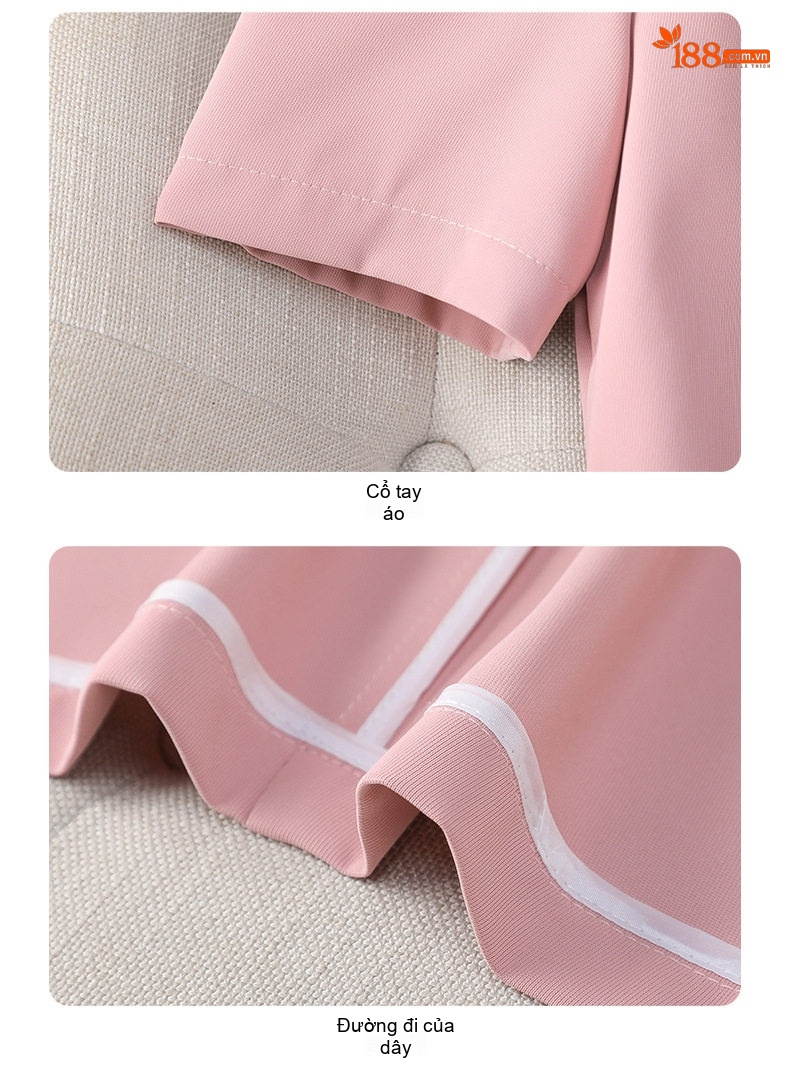 Bộ Vest Nữ Tay Ngắn Dáng Rộng Phong Cách Công Sở Màu Hồng, Đen, Trắng chi tiết 23