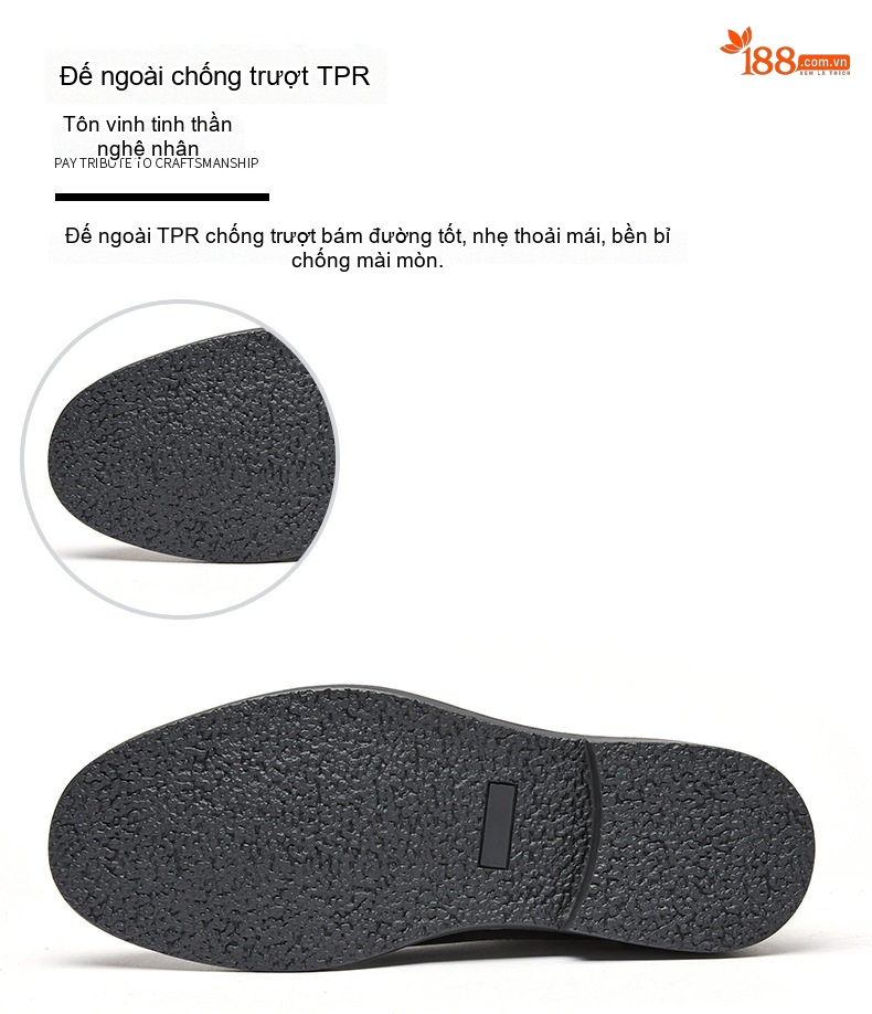 Boot Chelsea Nam Da Bóng Cao Cổ Phong Cách Anh Quốc Chiều Cao Đế Khoảng 3cm Màu Đen, Nâu chi tiết 6
