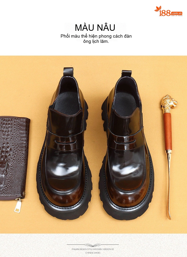Boot Chelsea Nam Da Bóng Đầu Rộng Lót Lông Giữ Ấm Chiều Cao Đế Khoảng 5cm Màu Đen chi tiết 12
