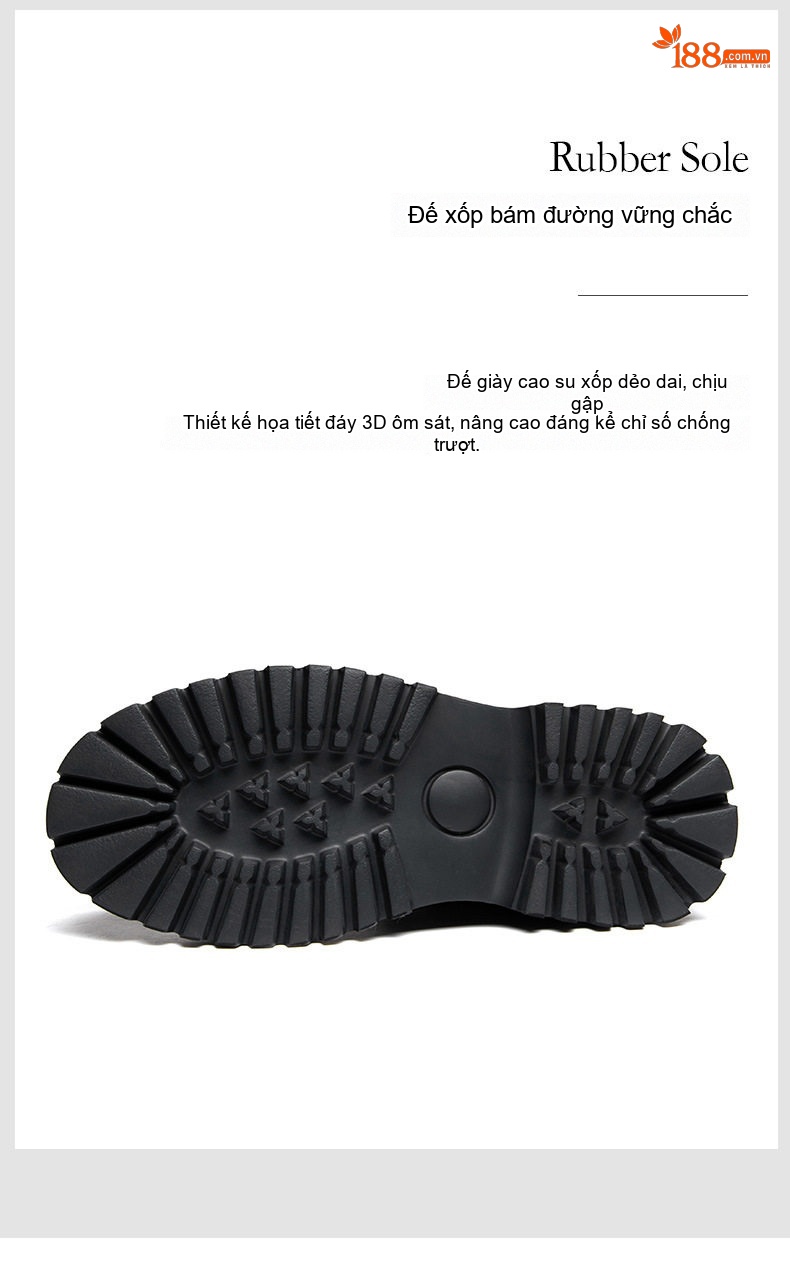 Boot Martin Nam Da Thật Cao Cổ Phong Cách Anh Quốc Chiều Cao Đế Khoảng 5cm Màu Đen, Nâu chi tiết 12