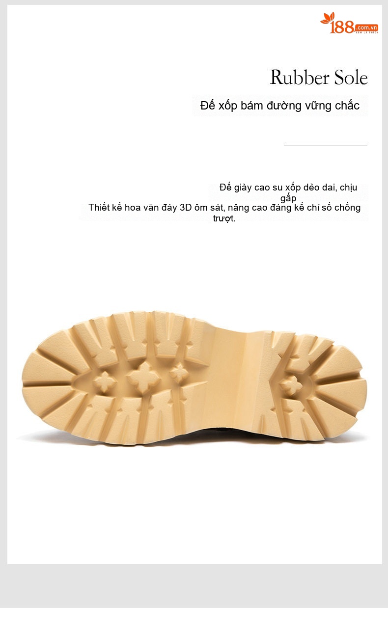 Boot Martin Nam Da Thật Đế Dày Chiều Cao Đế Khoảng 5cm Màu Đen, Nâu chi tiết 12