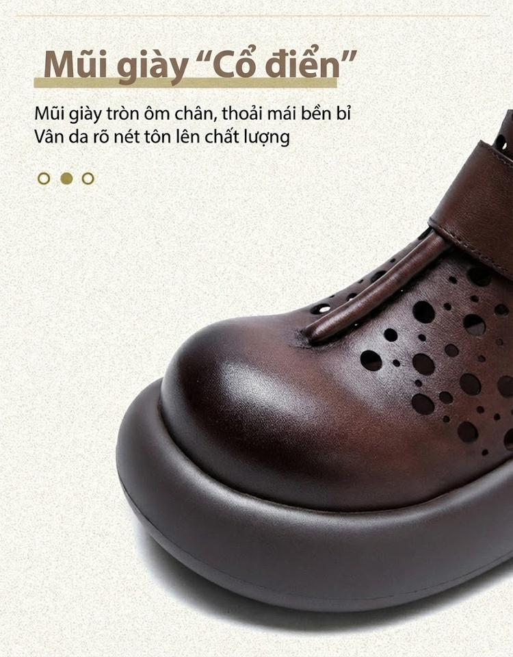 Boot Martin Nữ Cổ Cao Da Mờ Lỗ Thoáng Khí Chiều Cao Đế Khoảng 5cm Màu Đen, Nâu chi tiết 4