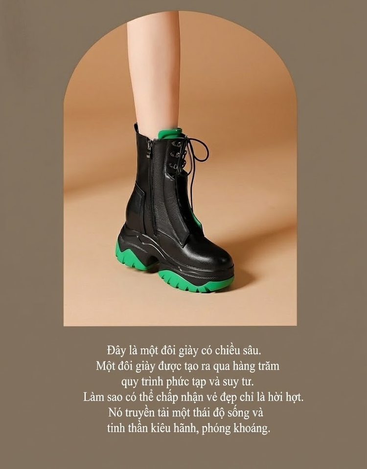 Boot Martin Nữ Cổ Ngắn Đế Bánh Mì Chiều Cao Đế Khoảng 5cm Phong Cách Anh Quốc Da Bóng Màu Đen, Trắng, Xanh Lá chi tiết 1