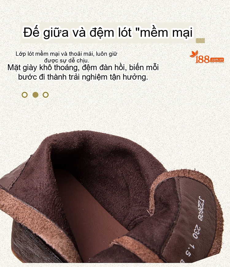 Boot Martin Nữ Cổ Thấp Da Bóng Khóa Kéo Bên Hông Chiều Cao Đế Khoảng 3cm Màu Đen, Nâu chi tiết 6