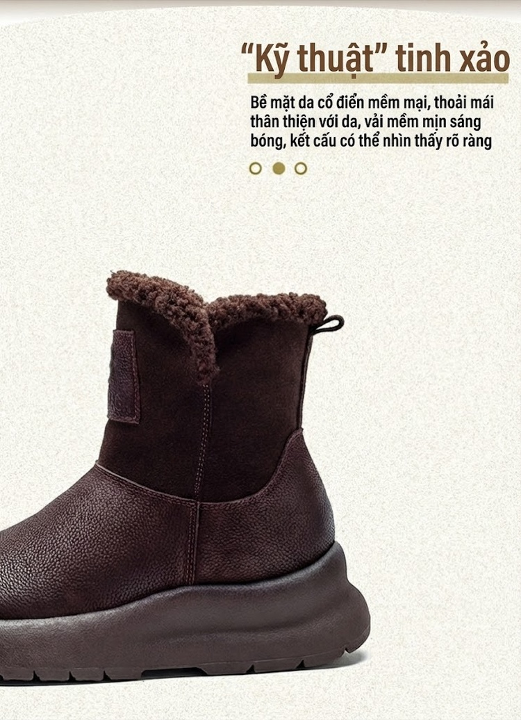 Boot Martin Nữ Cổ Thấp Lót Lông Giữ Ấm Đế Dày Chiều Cao Đế Khoảng 4cm Màu Đen, Trắng, Nâu chi tiết 3