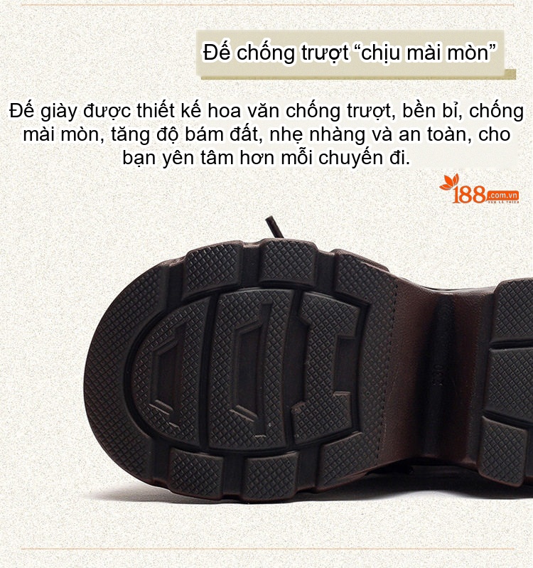 Boot Martin Nữ Da Bò Cổ Ngắn Buộc Dây Chiều Cao Đế Khoảng 5cm Màu Đen, Nâu chi tiết 6