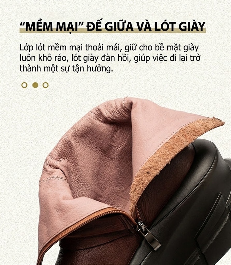 Boot Martin Nữ Da Bò Cổ Ngắn Đế Bánh Mì Chiều Cao Đế Khoảng 6cm Màu Đen, Nâu chi tiết 5