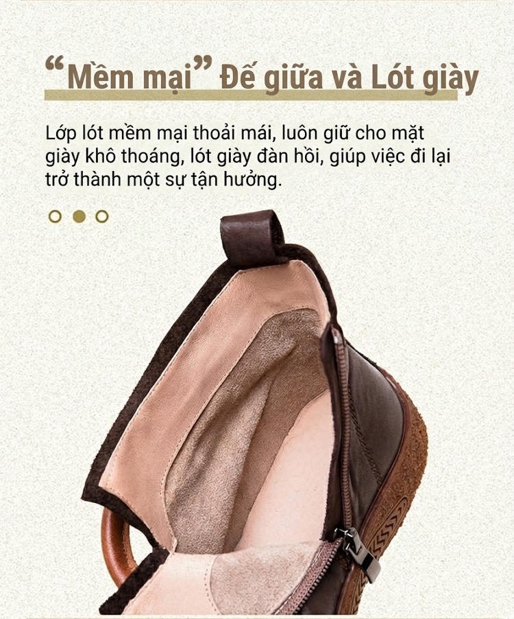 Boot Martin Nữ Da Bò Mềm Mại Đế Bệt Chiều Cao Đế Khoảng 2cm Màu Đen, Nâu chi tiết 7