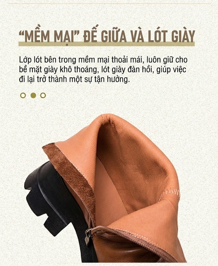 Boot Martin Nữ Da Bò Mũi Vuông Đế Dày Phong Cách Casual Chiều Cao Đế Khoảng 5cm Màu Đen, Nâu chi tiết 6