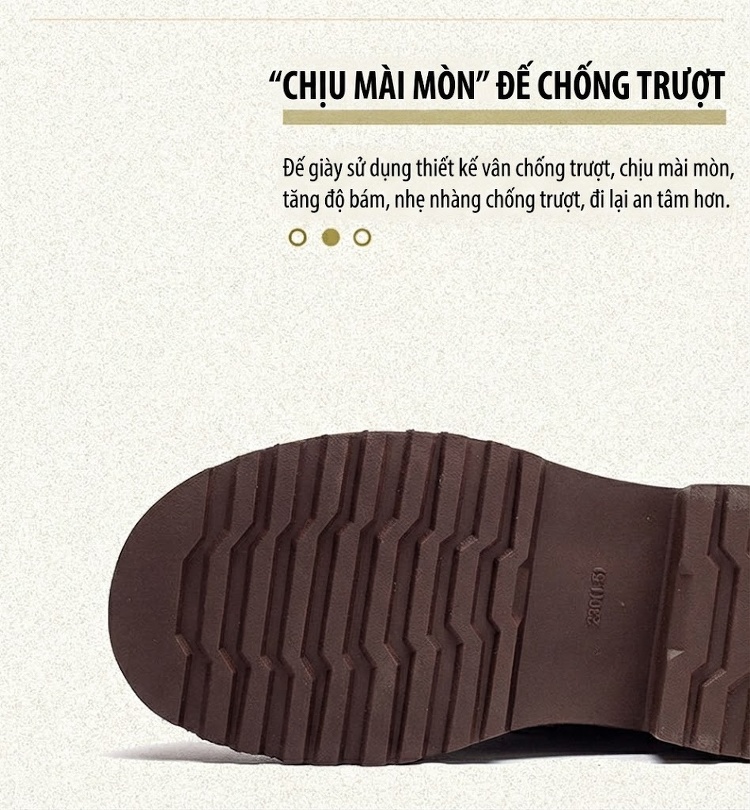 Boot Martin Nữ Da Mờ Cổ Cao Buộc Dây Chiều Cao Đế Khoảng 3cm Màu Nâu, Vàng chi tiết 4