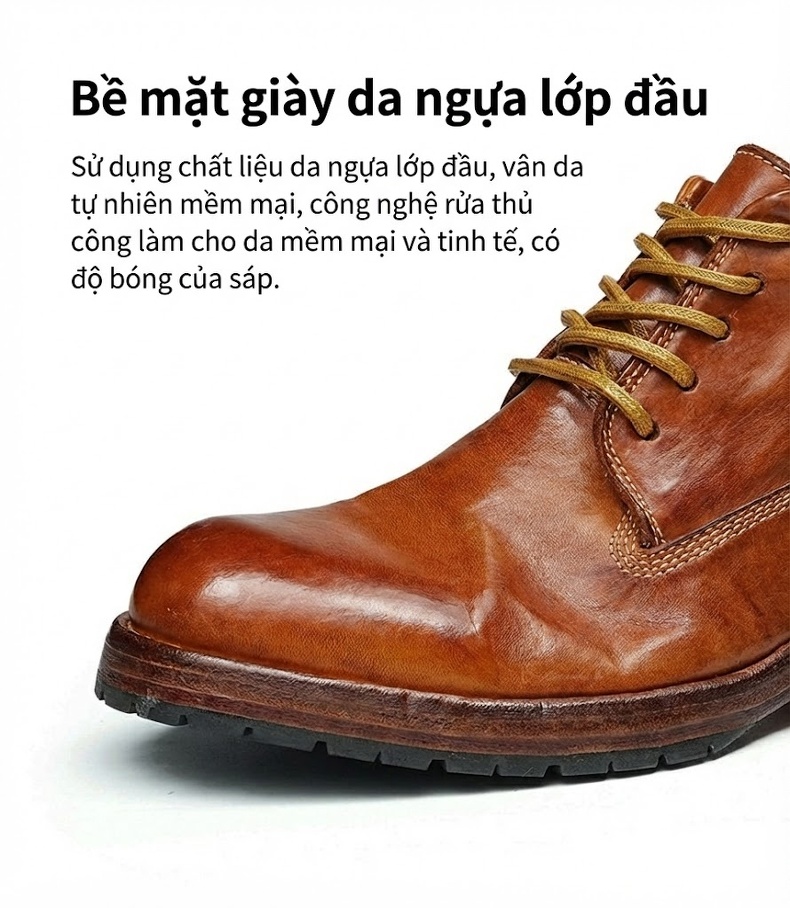 Boot Nam Da Thật Goodyear Cổ Lửng Chiều Cao Đế Khoảng 3cm Màu Nâu Đậm, Đen chi tiết 20
