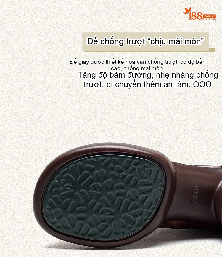 Boot Nữ Cổ Cao Da Bò Khóa Bên Hông Chiều Cao Đế Khoảng 5cm Màu Đen, Nâu chi tiết 5