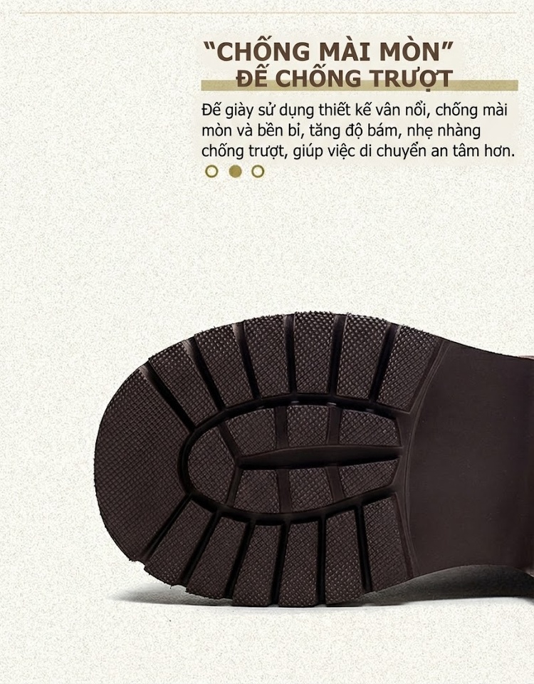 Boot Nữ Cổ Cao Da Mờ Khóa Kéo Bên Hông Phong Cách Retro Chiều Cao Đế Khoảng 5cm Màu Đen, Nâu chi tiết 4