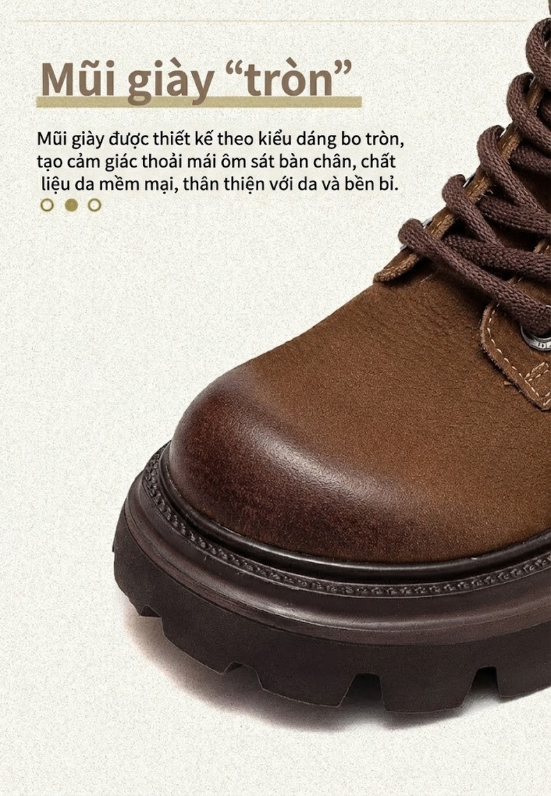 Boot Nữ Cổ Cao Da Mờ Lót Lông Chiều Cao Đế Khoảng 5cm Màu Nâu, Xanh, Đen chi tiết 5