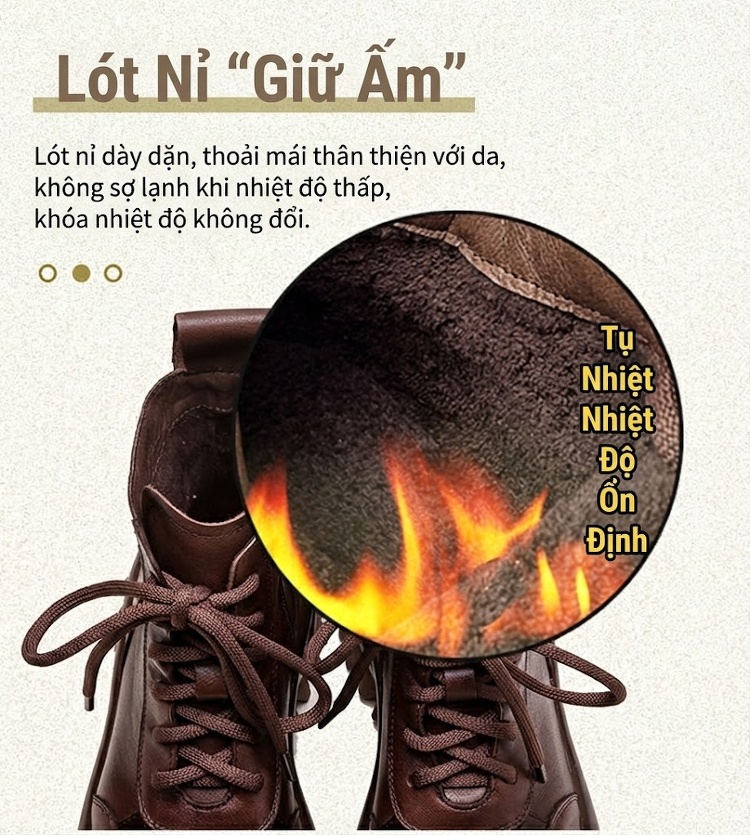 Boot Nữ Cổ Cao Đế Bánh Mì Lót Lông Giữ Ấm Chiều Cao Đế Khoảng 5cm Màu Đen, Nâu chi tiết 6