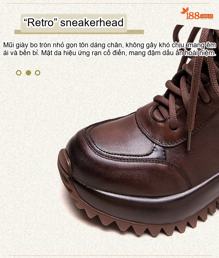 Boot Nữ Cổ Cao Đế Bánh Mì Lót Lông Giữ Ấm Chiều Cao Đế Khoảng 5cm Màu Đen, Nâu chi tiết 4