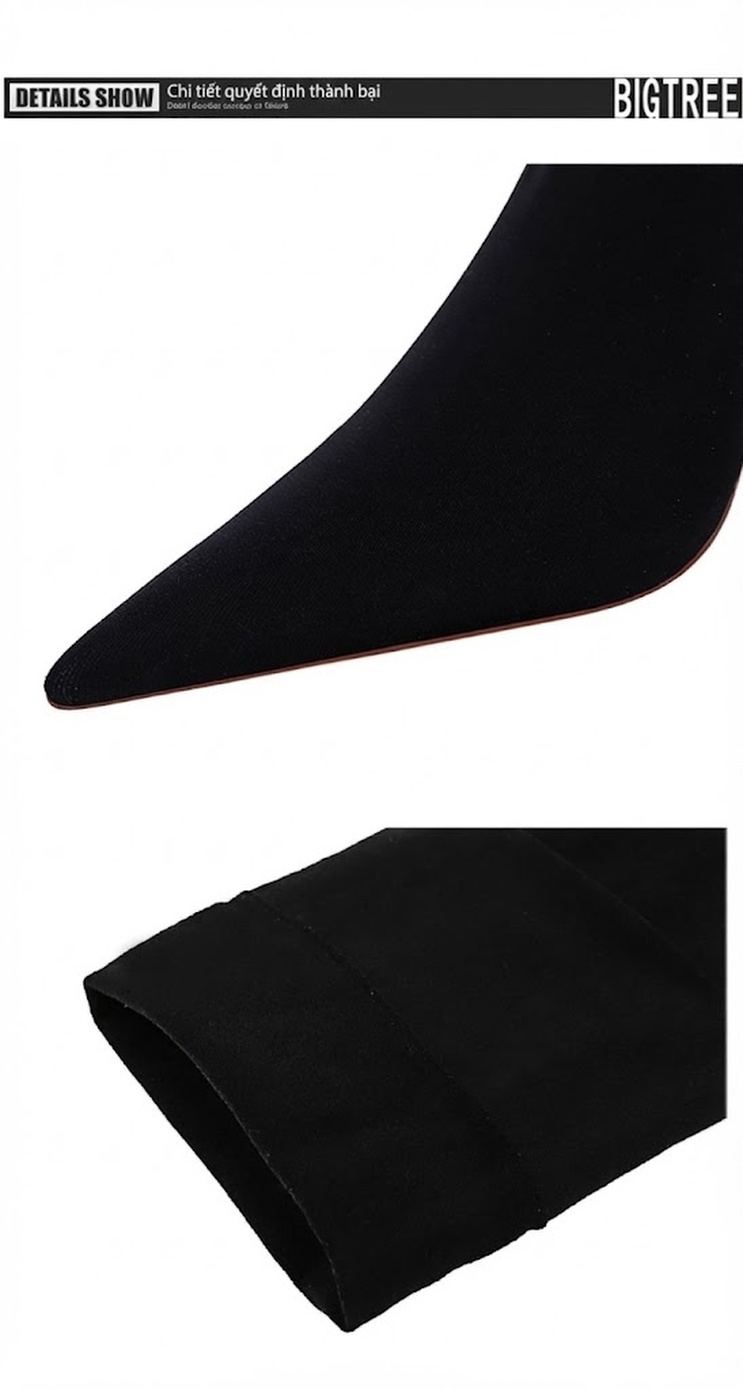 Boot Nữ Cổ Cao Ôm Chân Gót Nhọn Chiều Cao Đế Khoảng 8cm Màu Đen chi tiết 19